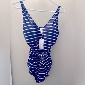 Vineyard Vines Break Strike One Piece Swimsuit with waist tie